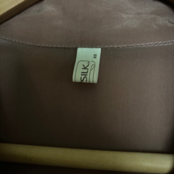 Silk Mauve Side Button Down dress - Picture 3 of 6